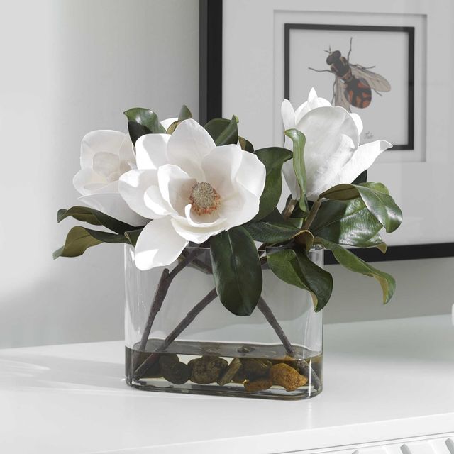 Uttermost® Middleton White Magnolia Flower Centerpiece-1