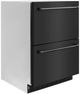 ZLINE 24" Touchstone 168 Can Outdoor-Rated Dual Refrigerator Drawer with Black Stainless Steel Doors-1