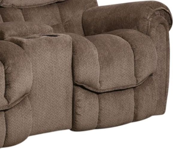 HomeStretch Del Mar Taupe Manual Rocking Reclining Loveseat with Console-2