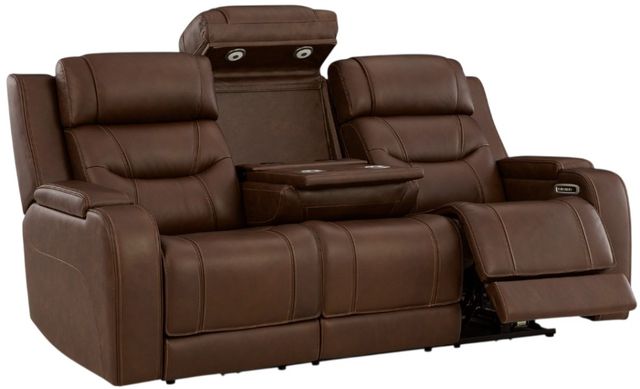 Signature Design by Ashley® Knightington Brown Power Reclining Sofa with Audio Seating-3