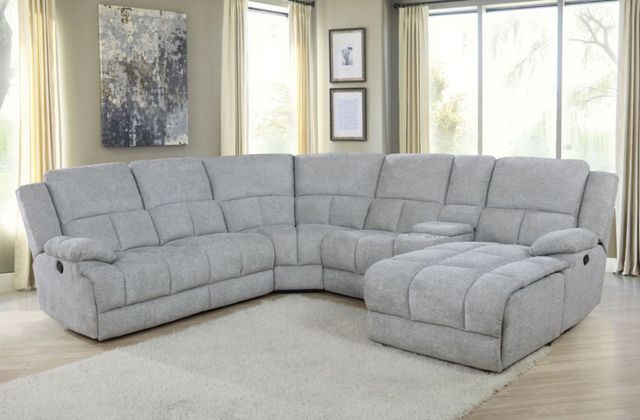 Coaster® Belize Grey 6-Piece Pillow Top Arm Motion Sectional -3