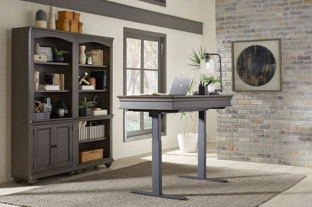 aspenhome® Oxford Peppercorn 60" Adjustable Desk and Top-2