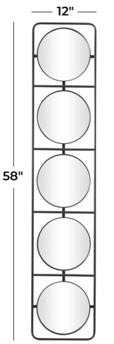 Deco Marche Black 58"Grid Frame Wall Mirror-3