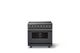 Viking® 5 Series 36" Cast Black Pro Style Induction Range with Brushed Brass Trim-3
