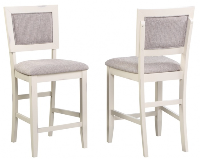Winners Only® Woodbridge 2-Piece White Bar Stool Set-0