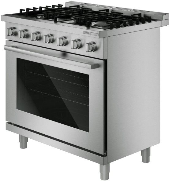 Bosch® 500 Series 36” Stainless Steel Freestanding Dual Fuel Range-3