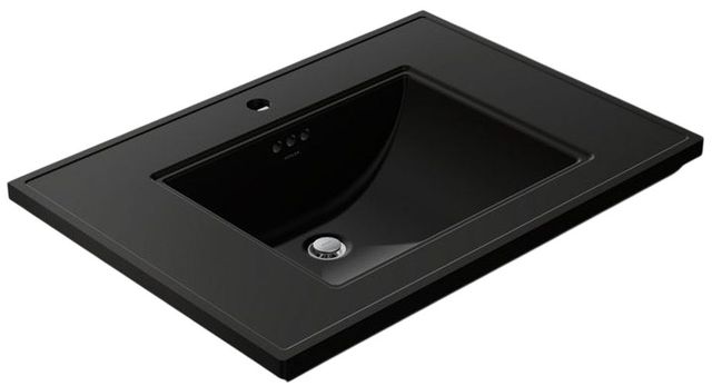Kohler Memoirs® Stately Black 30.69" Pedestal/Console Table Bathroom Sink Single Hole-0
