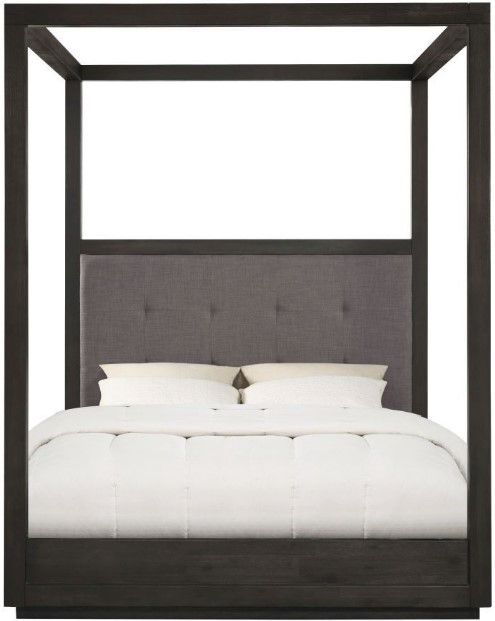 Modus Furniture Oxford Basalt Gray/Dolphin Full Upholstered Canopy Bed-3