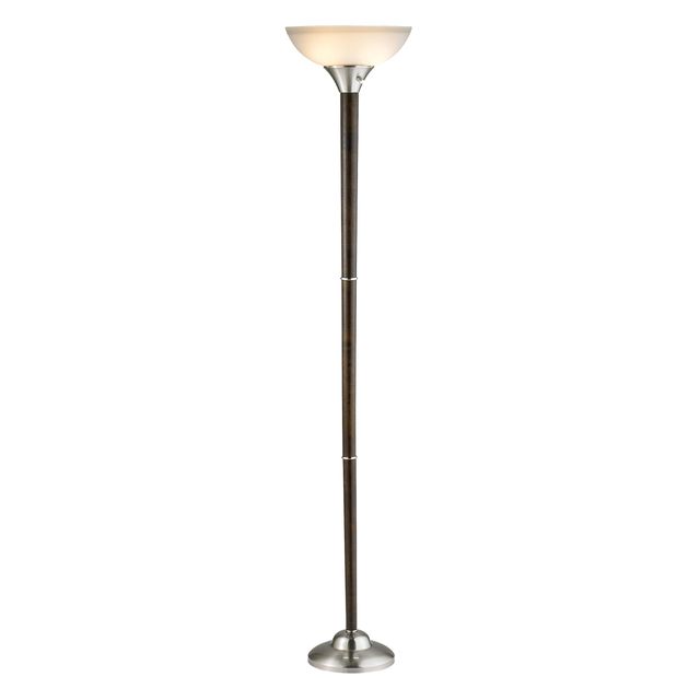 Adesso® Alta Walnut With Brushed Steel 30W Combo Torchiere-0