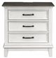 Mazin Furniture Chesterton Antique White/Dark Brown Nightstand-1