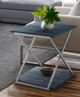 Armen Living Westlake Black End Table with Stainless Steel Frame -3
