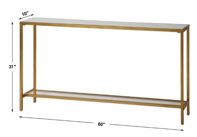 Uttermost® Hayley Glass Top Console Table with Antiqued Gold Frame-2