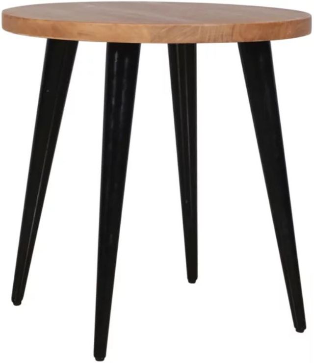 Jofran Inc. Prelude Suede Round End Table with Black Base-0