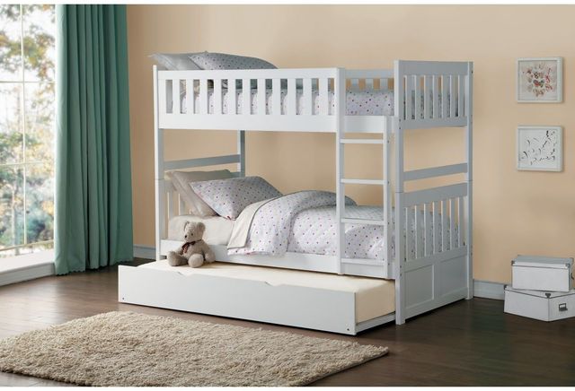 Homelegance® Galen White Youth Twin/Twin Bunk Bed with Trundle-1