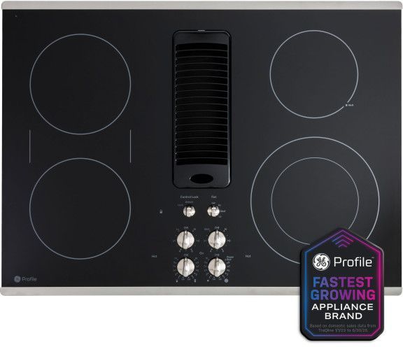 GE Profile™ 30" Stainless Steel Downdraft Electric Cooktop-1
