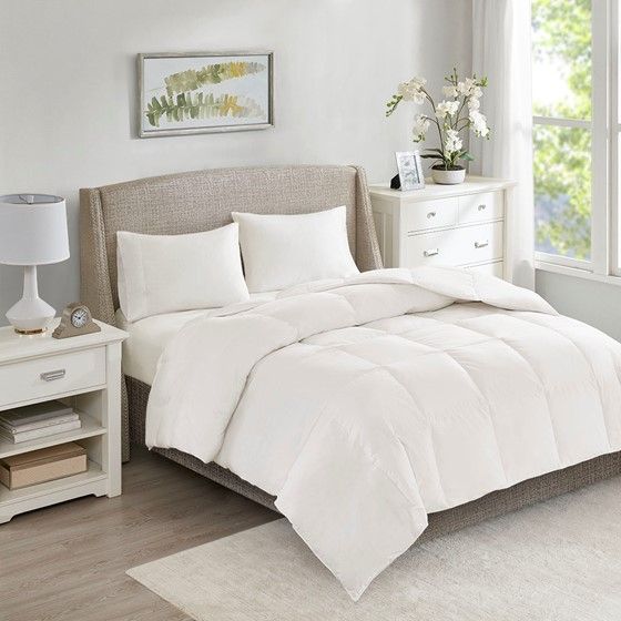 Olliix True North by Sleep Philosophy White Full/Queen All Season Warmth Oversized Cotton Down Comforter-1