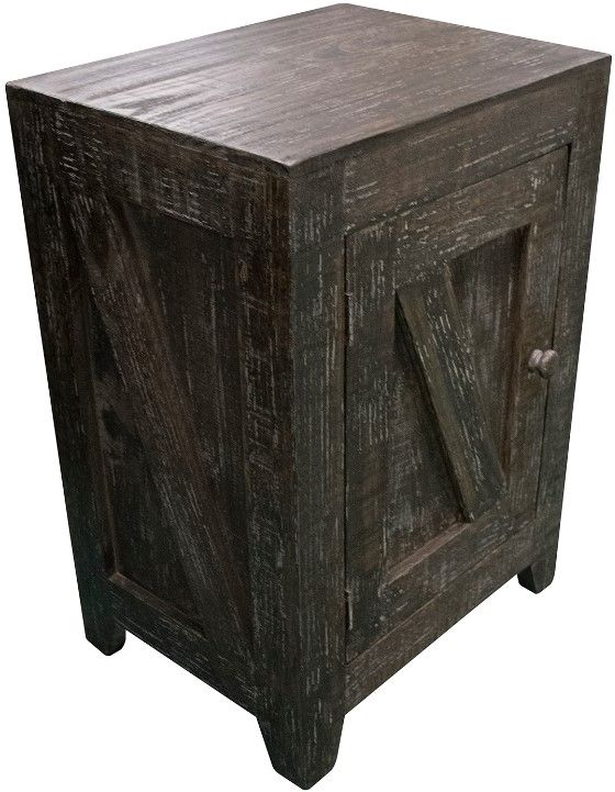 American Wholesale Furniture Barndoor Barnwood End Table-0