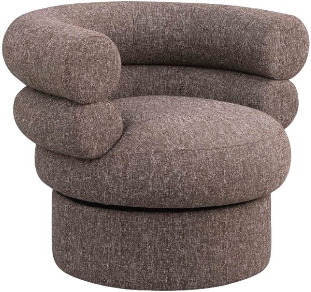 Meridian Furniture Valentina Brown Linen Textured Swivel Accent Chair-0