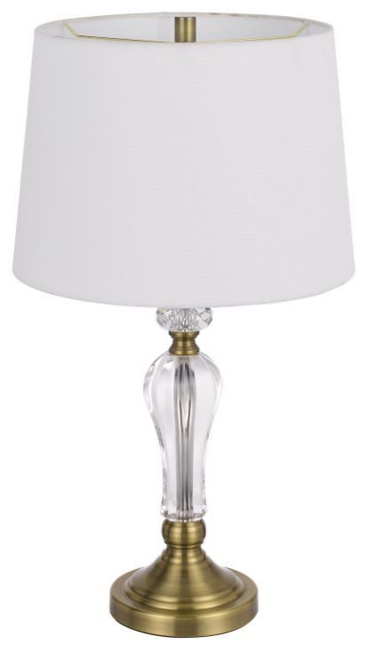 Cal® Lighting & Accessories 2-Piece Eastham Antique Brass/White Table Lamp Set-1