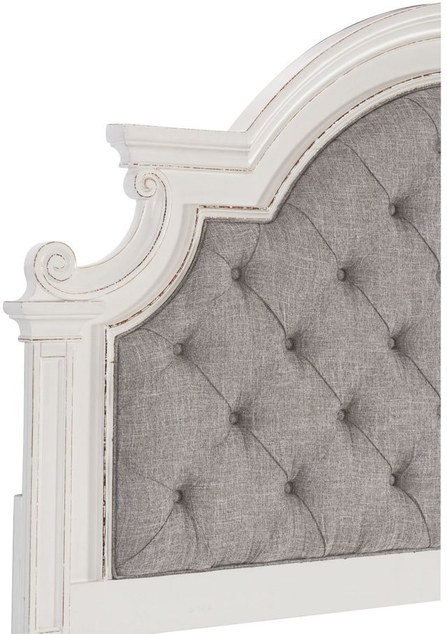 Homelegance® Baylesford Antique White/Gray California King Upholstered Panel Bed-3