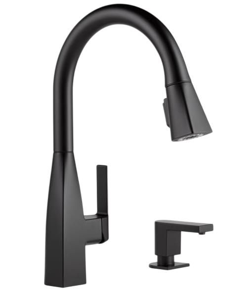 Peerless Xander® Matte Black Single Handle Pull-Down Kitchen Faucet-1
