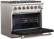 FORNO® Capriasca 36" Stainless Steel Pro Style Gas Range with Black Door-3