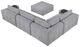 Homelegance® Tidal 5-Piece Gray Modular Sectional with Ottoman-4