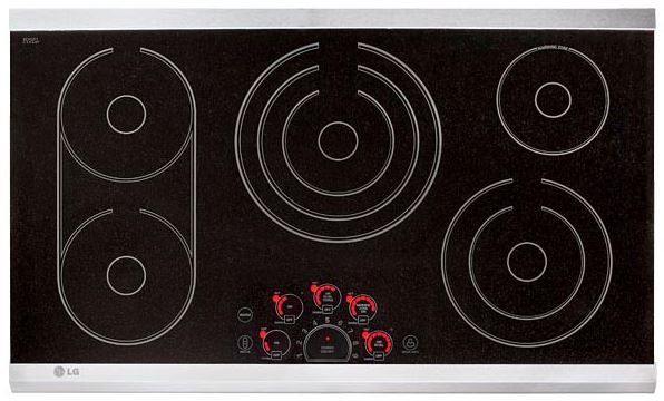 LG 36" Black/Stainless Steel Radiant Electric Cooktop-0