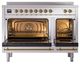 Ilve® Nostalgie II Noblesse 48'' Stainless Steel Pro Style Induction Range with Brass Trim-2