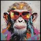 Classy Living Untamed Chimp in Red Shades Wall Art-0