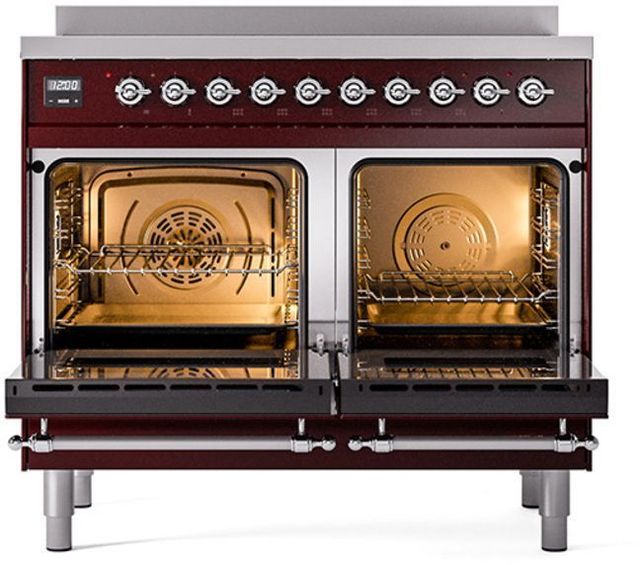 Ilve® Nostalgie II Series 40" Burgundy Pro Style Induction Range-1