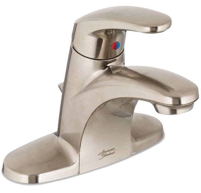 American Standard Colony® PRO Brushed Nickel 4" Centerset Single-Handle Bathroom Faucet Less Drain with Lever Handle-0
