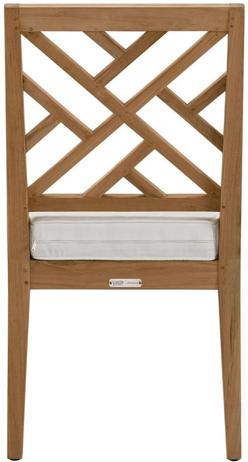 Universal Explore Home™ Customizable Coastal Living Outdoor Chesapeake Fabric/Wooden Side Chair-3