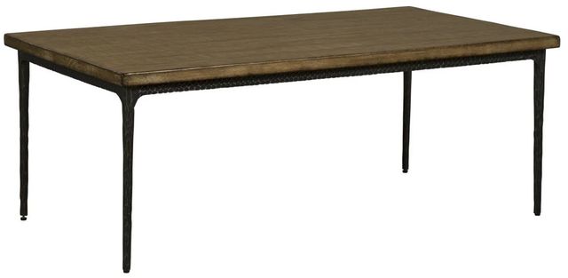 Nest Home Collections Chloe Antique Natural Coffee Table with Black Base-0