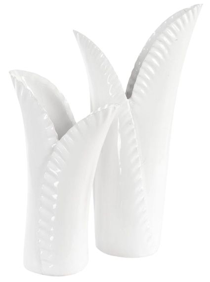 Uttermost® Leafscape 2-Piece White Vases Set-2