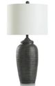 Stylecraft Matte Black Pottery/White Table Lamp -0