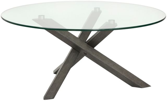 Magnussen Home® Jax Carbon Shadow Round Cocktail Table-0