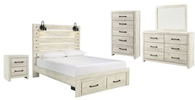 Signature Design by Ashley® Cambeck 5-Piece Whitewash Queen Panel Bed Set-0