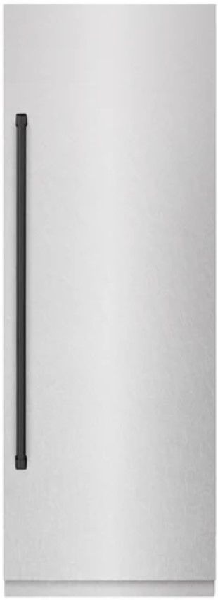 ZLINE Autograph Edition 30" 16.7 Cu. Ft. Column Refrigerator in Satin Stainless Steel with Graphite Gray Interior and Matte Black Accents-0