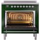Ilve® Nostalgie II Noblesse 36'' Emerald Green Pro Style Induction Range with Chrome Trim-2