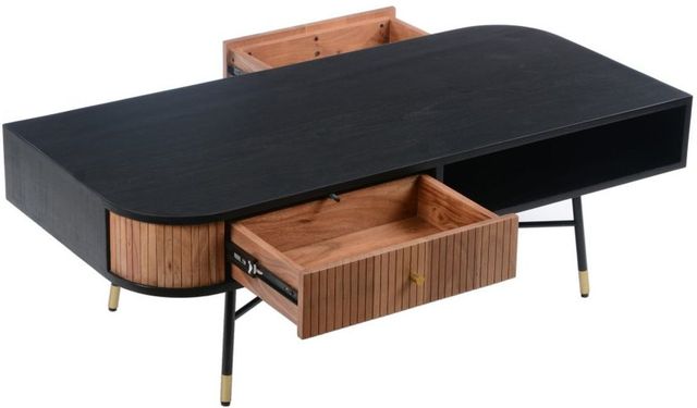 Moe's Home Collection Bezier Black/Tan Coffee Table-2