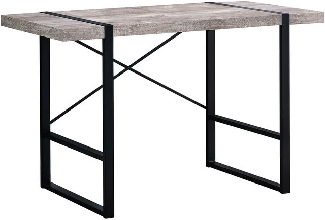 Monarch Specialties Inc. 48"L Taupe Reclaimed Wood with Black Metal Computer Desk-0