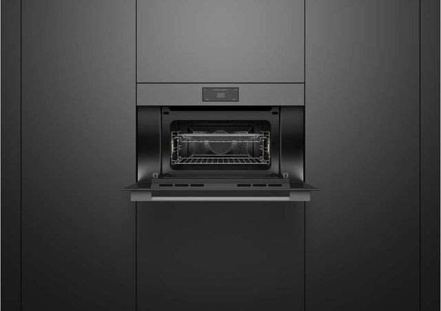 Fisher & Paykel Series 9 Minimal 30" Grey Glass Compact Convection Speed Oven-3