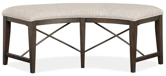 Magnussen Home® Westley Falls Graphite Curved Bench with Upholstered Seat-0