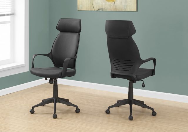 Monarch Specialties Inc. Black Leather Multi Position Office Chair-2