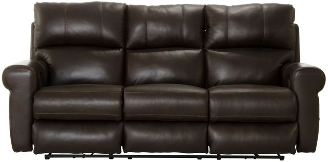 Catnapper® Torretta Chocolate Leather Power Lay Flat Reclining Sofa-3