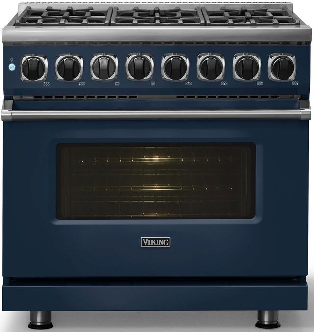 Viking® 7 Series 36" Slate Blue Pro Style Dual Fuel Range-2