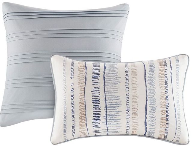 Olliix by Madison Park 8 Piece Blue King/California Marina Printed Seersucker Comforter and Coverlet Set Collection-3