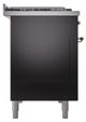 Ilve® Nostalgie II Noblesse 48'' Glossy Black Pro Style Dual Fuel Range with Copper Trim-2