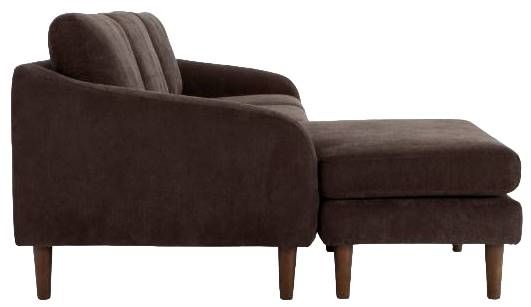 Moe's Home Collection Quinn 2-Piece Dark Brown Sectional Sofa with Reversible Chaise Ottoman-3